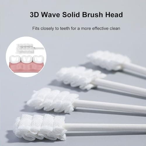 Lyntimo Baby Tongue Cleaner Gauze, Soft Wavy Brush Head Disposable Oral Cleaning Stick with Paper Handle, Infant Gum Mouth Cleaner, Newborn to 2 Years, 30 Count — view 2