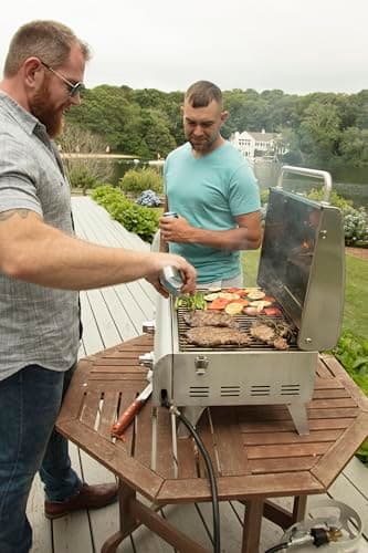 Cuisinart Chef's Style Tabletop Portable Propane Grill, 20,000 BTU Stainless Steel 2-Burner Outdoor Gas Grill for Camping, Tailgates, BBQ, Hassle-Free Setup, Twist-Start Ignition, CGG-306 — view 10
