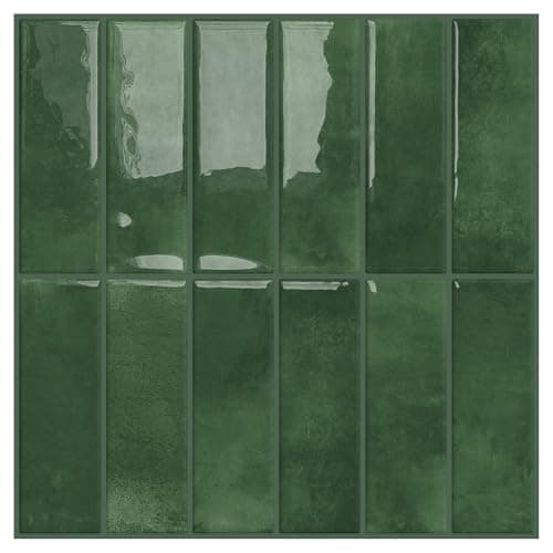 DEWOO Green Peel and Stick Backsplash Self Adhesive Wall Tiles 10-Sheet