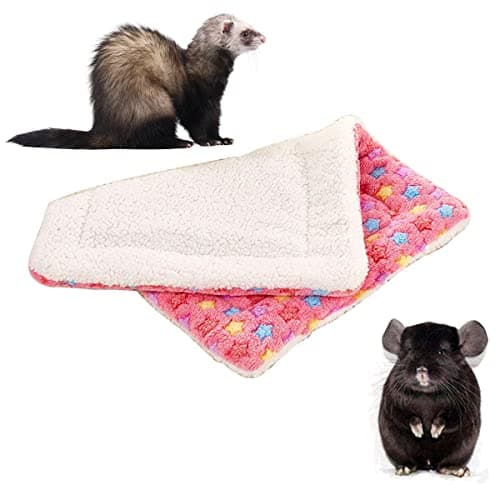 G YITENG 3 Pc Small Animal Plush Bed Mat,Warm Fluffy Kitten Puppy Blanket,Fleece Sleep Pad for Ferrets Hamster, Rabbit Bed Guinea Pig Bed (Small:15 x 11in, Set-A) — view 2