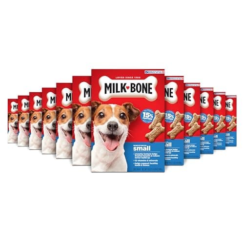 Milk-Bone Crunchy Small Dog Treats, 24 Oz. Boxes, Original Beef Flavor (Pack of 12)