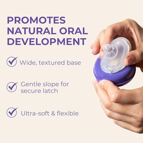 Lansinoh NaturalWave Baby Bottle Nipples, Fast Flow, Size F, 6+ Months, 4 Count 100% Soft, Durable Silicone, Made Without BPA BPS, Anti-Colic, Supports Baby's Developing Mouth and Teeth — view 2