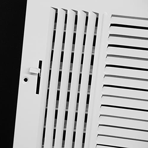 HVAC Premium 12''w X 8''h 3-Way AIR Supply Grille - Vent Cover & Diffuser - Flat Stamped Face - White [Outer Dimensions: 13.75''w X 9.75''h] — view 3