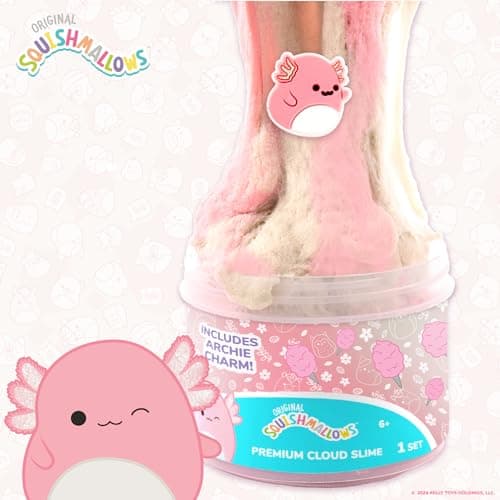 Original Squishmallows Archie The Axolotl Premium Cloud, 8 oz. Cotton Candy Scented with 3 Fun Add Ins, Great 6 Year Old Toys, Super Soft Sludge Toy — view 2