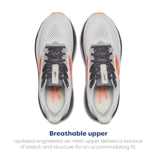 Brooks Men’s Ghost 17 Neutral Running Shoe - Oyster Mushroom/Orange/Ebony - 10.5 Wide — view 3
