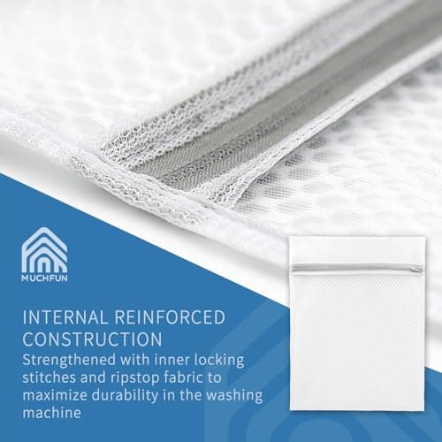 Muchfun 3Pcs Durable Honeycomb Mesh Laundry Bags for Delicates 12x16 Inches — view 5