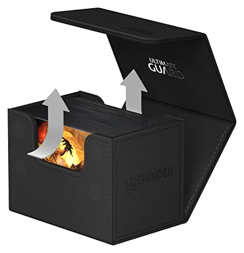 Ultimate Guard Sidewinder 80+, Deck Box for 80 Double-Sleeved TCG Cards, Black, Magnetic Closure & Microfiber Inner Lining for Secure Storage — view 4