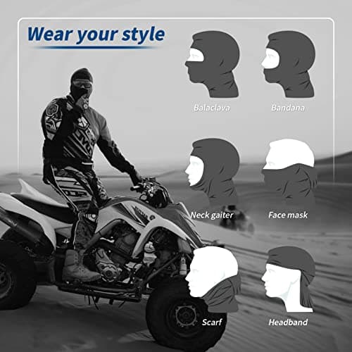 YESLIFE Black Ski Mask, Balaclava Face Mask for Men and Women - Skiing, Snowboarding, Motorcycle, UV Protection & Wind Protection — view 5