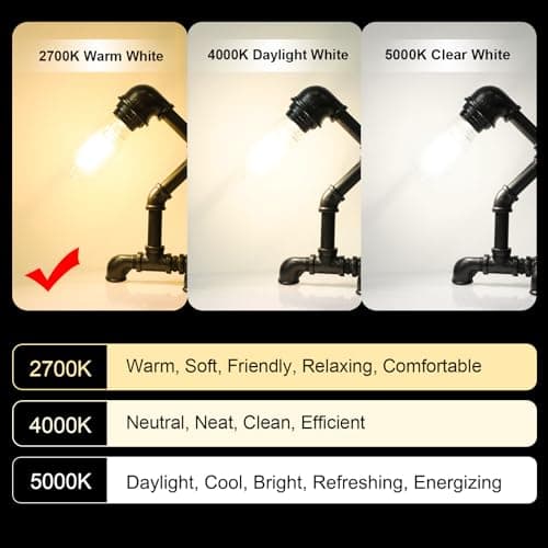 Ascher Vintage LED Edison Bulbs, 6W, Equivalent 60W, Non-Dimmable, High Brightness Warm White 2700K, ST58 Antique LED Filament Bulbs with 80+ CRI, E26 Medium Base, Clear Glass, Pack of 4 — view 7