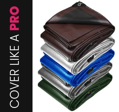 PROTARP Extreme Heavy Duty 22 Mil Tarp Cover, Waterproof, UV Resistant, Rip and Tear Proof, Poly Tarpaulin with Reinforced Edges for Roof, Camping, Patio, Pool, Boat. (White 16′ X 20′) — view 5