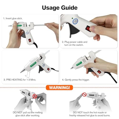 SHJADE Hot Glue Gun with 30 Glue Sticks, 20W Mini Hot Melt Gun Kit(White)