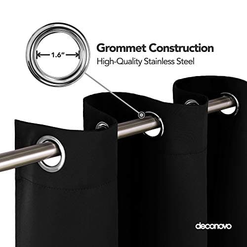 Deconovo Blackout Curtains - 1 Panel Thermal Insulated Soundproof Curtains for Bedroom, Living Room, and Nursery, OEKO-TEX Certified Drapes, Grommet Top, 52W x 63L Inches — view 2