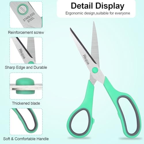 Scissors, 6 Pack 8" All Purpose Comfort-Grip Sharp Shears for Everyday Use — view 5