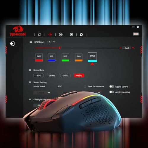 Redragon M810 MAX 3-Mode Wireless Gaming Mouse, 12000 DPI Wired/Wireless RGB Mouse w/Rapid Fire Key, 8 Macro Buttons, 188-Hour Reliable Power Capacity for PC/Mac/Laptop — view 7