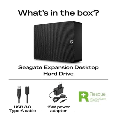 Seagate Expansion 24TB External Hard Drive HDD - USB 3.0, with Rescue Data Recovery Services (STKP24000400) — view 2