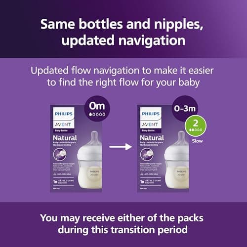Philips Avent Natural Baby Bottle with Natural Response Nipple (Slow Flow, Flow 2), 4oz, 3-pack, SCY900/03 — view 7