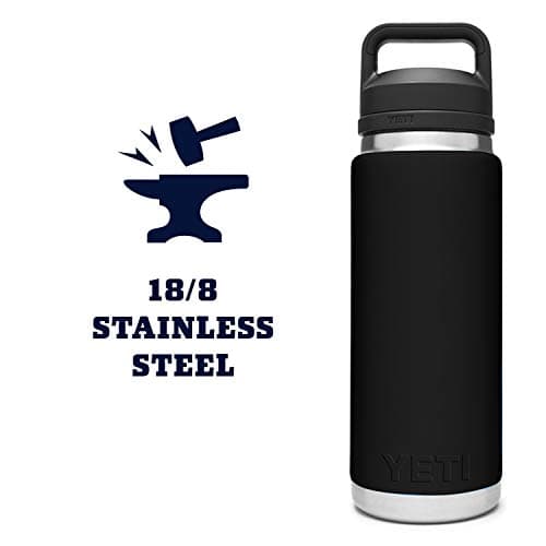 YETI Rambler 26 oz Bottle, Vacuum Insulated, Stainless Steel with Chug Cap, Black — view 5