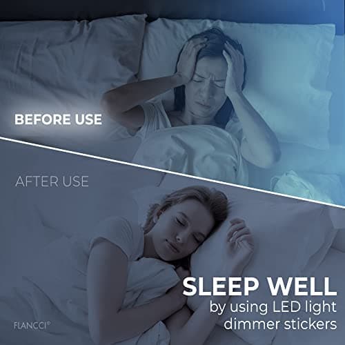 FLANCCI LED Light Dimming Stickers, Adhesive Light Filters for Reducing Bright LED Lights, Sleep-Friendly Light Softening Sheets (2 Sheets) — view 4