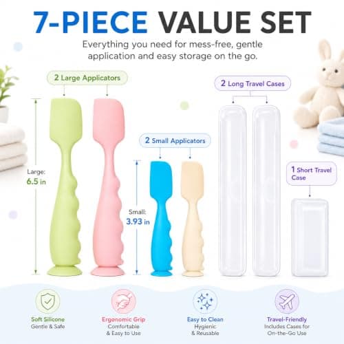 4 Pack Diaper Cream Spatula with 3 Case,Baby Butt Spatula Cream Applicator — view 5