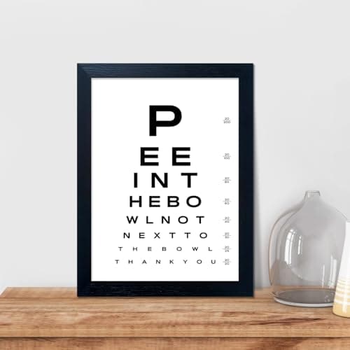 Funny Bathroom Signs Framed Black and White Bathroom Wall Decor Eye Chart Wall Art Humor Canvas Print Poster Fun Toilet Decor — view 8
