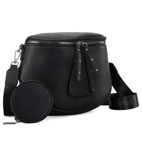 Montana West Crossbody Bags Bum Bag for Women Girls Large Sling Bag with Adjustable Strap and Coin Purse MWC-285BK