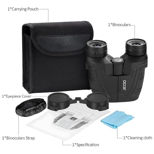 Occer 12x25 Compact Binoculars for Adults and Kids, Large Eyepiece Waterproof Binocular with Low Light Vision,High Powered Easy Focus Binoculars for Bird Watching,Outdoor Hunting,Travel,Sightseeing — view 6