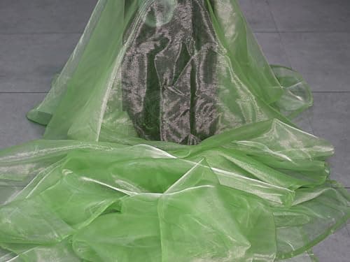 MDS® Pack of 10 Yard Sheer Organza Fabric for Wedding Party Home Event Banquet Decorations, Backdrop Curtain Craft Dress Sewing Fashion DIY Crystal Organza Tulle Fabric Bolt 44” Wide - Apple Green — view 2