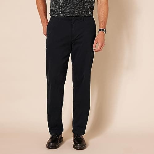 Amazon Essentials Men's Relaxed-Fit Casual Stretch Khaki, Black, 38W x 30L — view 4