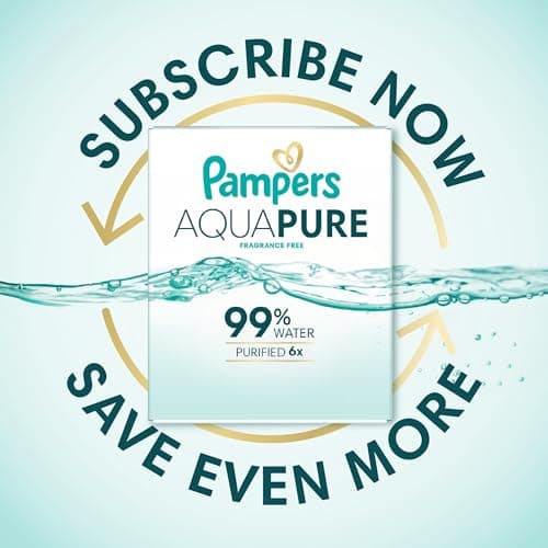 Pampers Aqua Pure Baby Wipes, 99% Water, Fragrance Free, Unscented, Water Based, Multi-Use, 672 Wipes Total (12X Flip-Top Packs) [Packaging May Vary] — view 13