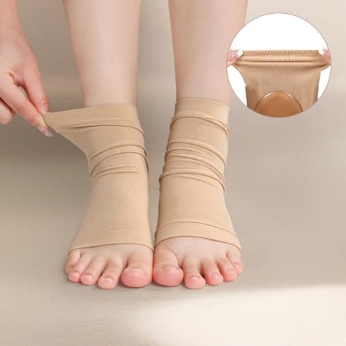Ankle Protector Gel Sleeve Malleolar Gel Padding Socks with Silicone Pads for Skates Relieves Ankle Pain Great for Ice Skating Roller Skating Skiing Hockey Ankle Compression Support Cushion — view 5