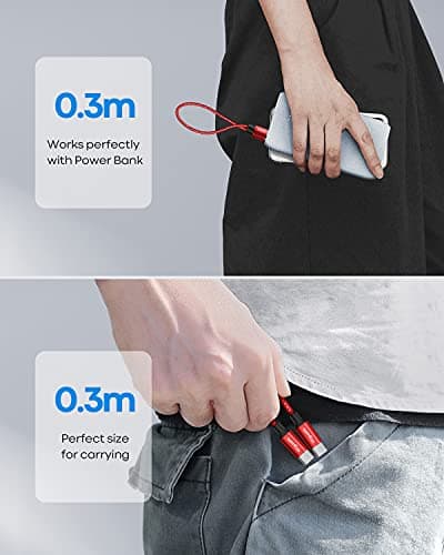 etguuds USB C to USB C Cable 1ft, 2-Pack 60W USBC to USBC Cord, Type C to C Charger Cable Fast Charging for iPhone 17 16 15 Pro Max Plus Air, Samsung Galaxy S25 S24 S23, for MacBook/iPad, Pixel — view 5