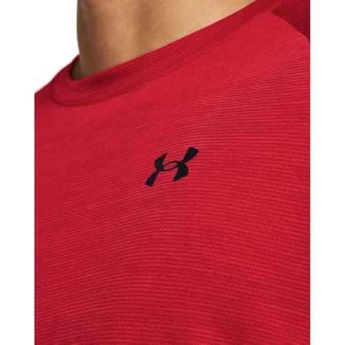Under Armour Men's Tech Textured Short Sleeve T Shirt, (600) Red / / Black, X-Large — view 2