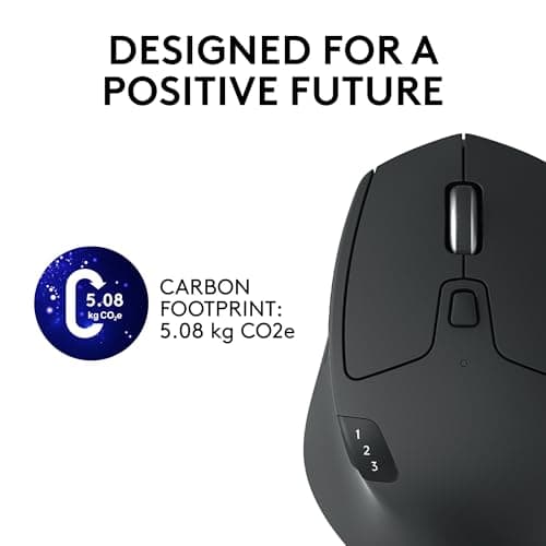 Logitech M720 Triathlon Multi-Device Wireless Mouse, Bluetooth, USB Unifying Receiver, 1000 DPI, 6 Programmable Buttons, 2-Year Battery, Compatible with Laptop, PC, Mac, iPadOS - Black — view 10