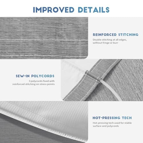 Somokg RV Awning Fabric Replacement, Heavy Duty 18.5oz Vinyl RV Awning Fabric, Universal Outdoor Canopy for Camper, Trailer and Motorhome (Gray Fade, 16FT(Fabric 15'2")) — view 3