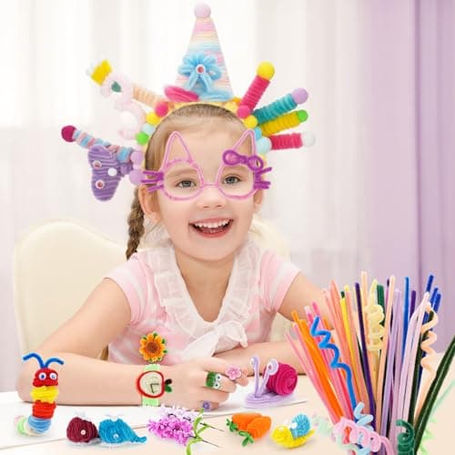 1600 PCS Pipe Cleaners, Pipe Cleaners Bulk 48 Colors, Chenille Stems for Flowers DIY Art Creative Crafts Decorations Colorful Thick Pipe Cleaners Craft Supplies for Christmas Halloween Birthday Gift — view 4