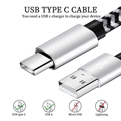 QQLIKE USB Type c Cable, 5 Pack (6FT) Nylon Braided USB C Cables 3A Fast Charging Charger for Samsung Galaxy S9/S8 Note8/9 20 10 S21 S20 S10 Plus C Cord