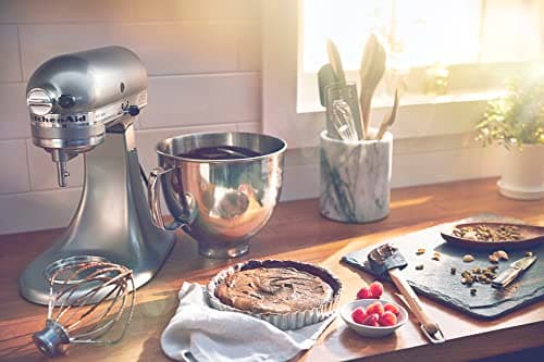 KitchenAid Artisan, 5-Qt Tilt Head Stand Mixer, KSM150PS, Contour Silver — view 3
