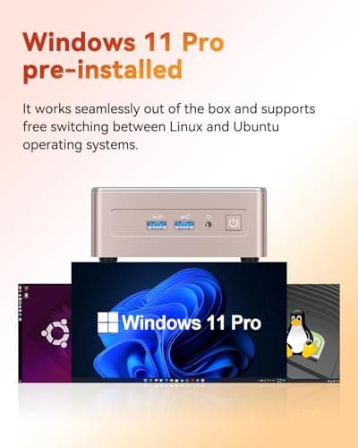 GEEKOM A5 Mini PC Business (Ultra Quiet/Low Power), AMD Ryzen 7430U, 16GB RAM(64GB Max), 512GB SSD, Windows 11 Pro Business Desktop, 8K Quad Display Idea Video Editing Trading/Home Server/Light Gaming — view 4