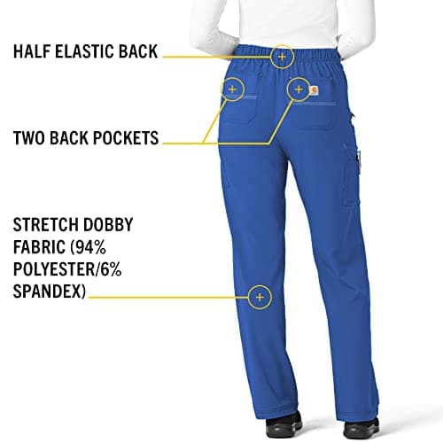 Carhartt Plus Size Cross-Flex Women's Utility Scrub Pant Tall, Royal, 3X-Large — view 4