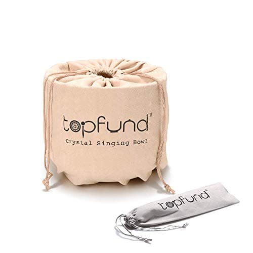 TOPFUND 440 Hz Perfect Pitch F Note Crystal Singing Bowl Heart Chakra 10 inch with Heavy Duty Carrying Case — view 3