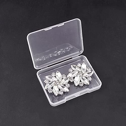 FINGERINSPIRE 2Pcs Crystal Shoe Clips Rhinestone Crystal Metal Shoe Clips Wedding Bridal Shoe Buckles Elegant Rhinestones Flower Clips for Jewelry Shoes Clothing Bags Hats Decor, Alloy+Rhinestone, — view 7