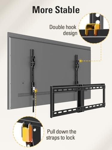 Mounting Dream TV Wall Mount for Most 37-90 Inch TVs, Universal Tilt TV Mount Fit 16", 18", 24" Stud with Loading Capacity 132lbs, Max Vesa 600 x 400mm, Low Profile Flat Wall Mount TV Bracket — view 4