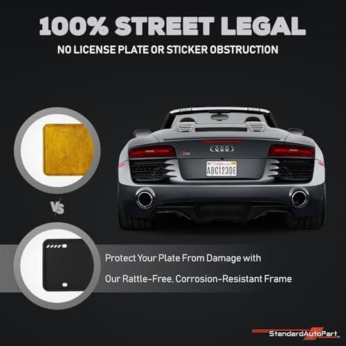 StandardAutoPart Silicone License Plate Frame – Rust-Proof, Rattle-Proof, Weatherproof Cover & Bracket Holder for Front/Rear US & Canada Standard Car Plates (Black Silicone, Pack of 2) — view 2