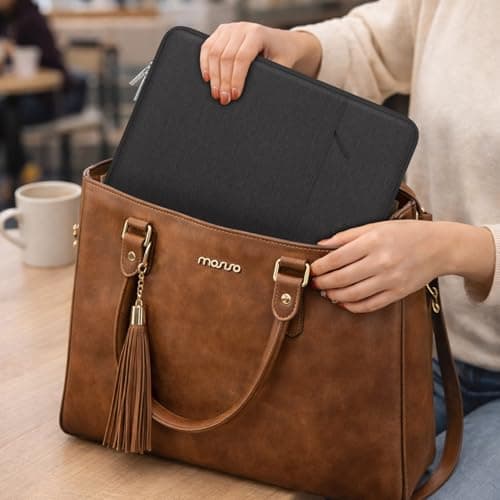 MOSISO Laptop Case 13.3 inch, 13-13.3 inch Laptop Sleeve Compatible with MacBook Air/Pro 13/Pro 14 M5 M4 M3 M2 M1, HP Dell ASUS Lenovo,Polyester Vertical Computer Sleeve Bag with Pocket, Black — view 5