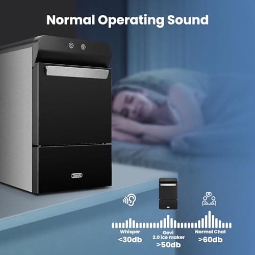 Gevi V2.0 Nugget Ice Maker, 38lbs/24H Countertop Pellet Ice Machine with Self-Cleaning, Energy-Efficient, Chewable Pebble Ice Maker for Home Kitchen, Office, Great Gift — view 5