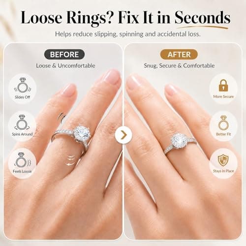 Ring Sizer Adjuster for Loose Rings – 12 Pack Invisible Ring Guards, Clear Ring Size Adjuster for Women & Men, Reduce Ring Size 0.5-1.5, Fits Bands Wide Up to 6mm/0.24inch — view 3