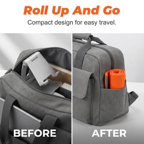 asfanst Silicone Phone Stand with Aluminum, Flexible Foldable Phone Holder, Bendable Adjustable Anti-Slip Desktop Stand for Phone Tablet Laptop, Portable Rollable Multi-Angle Stand for Home (Orange)