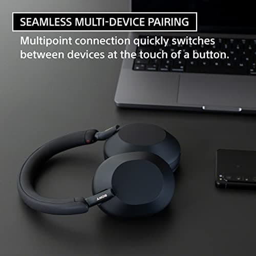 Sony WH-1000XM5 Premium Noise Canceling Headphones, Auto NC Optimizer, 30-Hour Battery, Alexa Voice Control, Midnight Blue — view 4