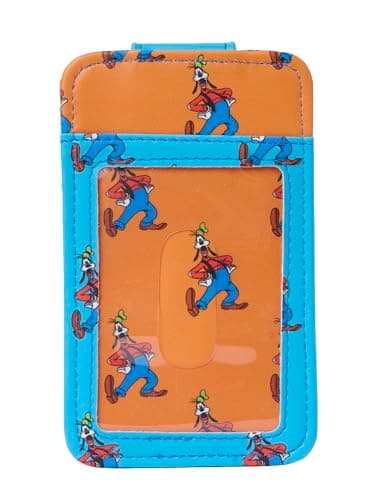 Disney Goofy Card Holder Women Blue Orange Slim Wallet — view 2