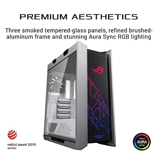 ASUS ROG Strix Helios GX601 White RGB Mid-Tower Gaming Case, Pre-Installed 4x140mm Fans, ATX/EATX, Tempered Glass, Aluminum Frame, GPU Braces, 420mm Radiator Support, Aura Sync, 2 Year Warranty